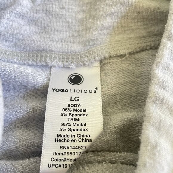 Yogalicious Grey Athletic Sweatshirt Mock Neck Collar Women’s Size Large (Q8) - Picture 6 of 9